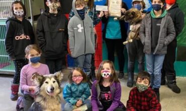 Groupe d'enfants à la SPCA
