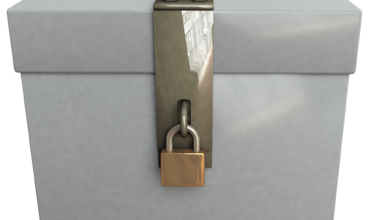 urne de vote avec un cadenas
